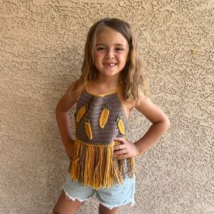 Boho Fringe Carrot Top Size 7/8